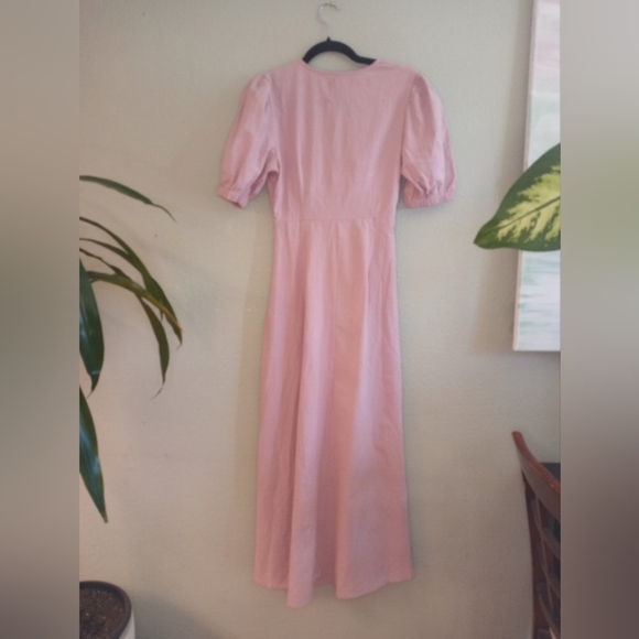 Nasty Gal Pastel Lavender Twist Front Casual Bohemian Cut Out Button Down Maxi - Picture 4 of 7